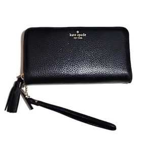 Kate Spade Black Leather Wristlet / Wallet